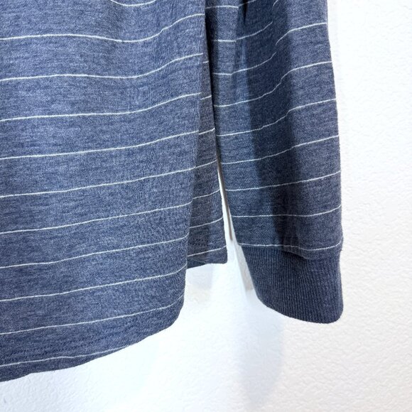 Marine Layer Hoodie Sweatshirt Blue White Cotton Blend Stripe Pullover M/L - Picture 7 of 11